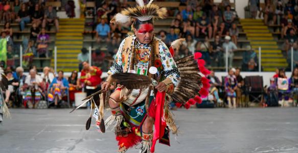 Okotoks powwow, Indigenous dancer, 2025