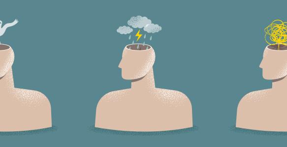 human heads showing anxiety