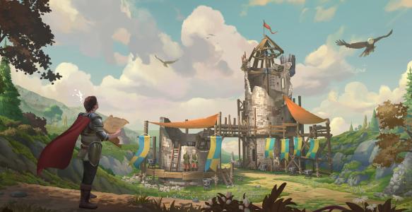 a magical world with an old castle