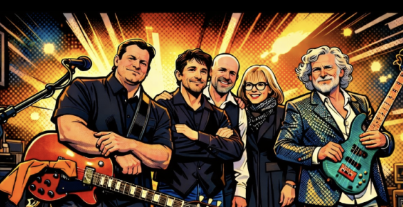 an ai image of the band on the stage