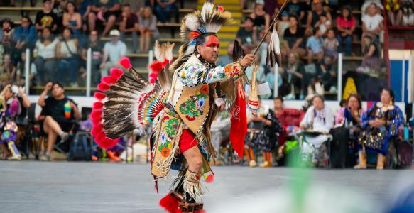 Indigenous dancer at 2025 Powwow