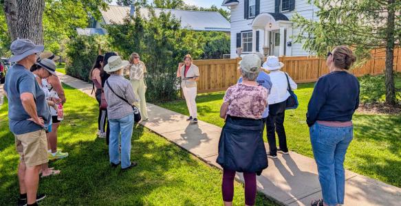 a walking tour in downtown okotoks