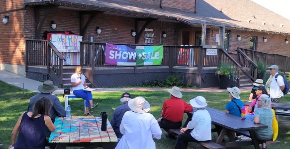 a walking tour in downtown okotoks