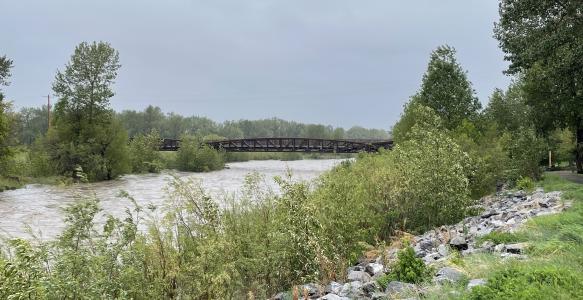 High Sheep River with fast flow
