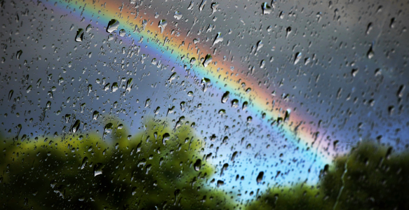 Rainbow in the rain