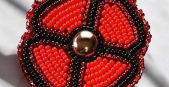A beaded Poppy