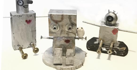 small robots made from scrap