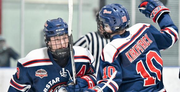 hockey players highfive