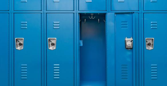 School locker with a door open
