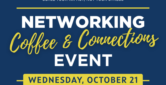 Coffee and connections small business month event poster