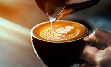 late being poured into mug