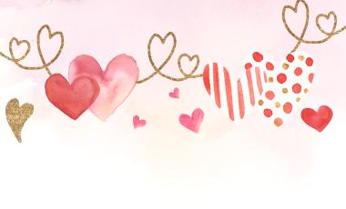 Group of red and pink hearts