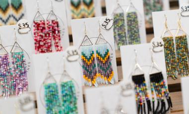Beaded earrings from market vendor