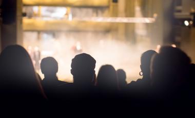 audience in the theater watching a play