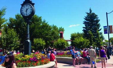 plaza in summer