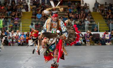 Okotoks powwow, Indigenous dancer, 2025