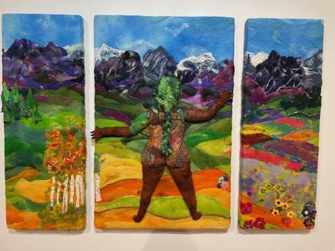 a triptych art peice by Esther Neufeld