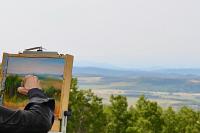 Leighton Art Centre featuring woman painting on canvas in Foothills