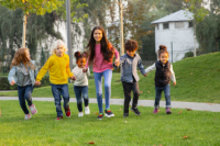 Kids running summer day camps