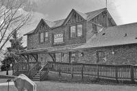 Okotoks Art Gallery in black and white.