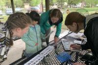 Critters of the Watershed - kids looking at insects from river with Conservation Educators