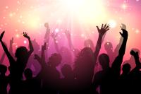 Dance party music silhouettes