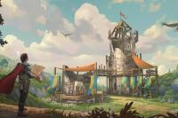 a magical world with an old castle