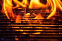 Empty hot charcoal barbecue grill 