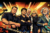 an ai image of the band on the stage