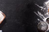 ingredients for baking and kitchen utensils