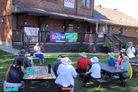 a walking tour in downtown okotoks
