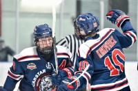hockey players highfive