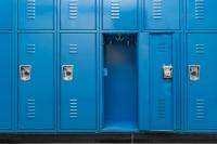 School locker with a door open