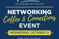 Coffee and connections small business month event poster