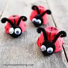craft making ladybug out of recycled egg carton