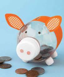 craft making piggy bank out of recycled materials