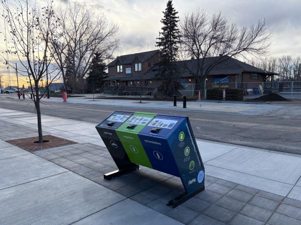 Downtown improvements - new sidewalks and waste receptacles