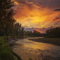 Sheep River at sunset - photo credit: Lisa Forseth 