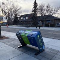 Downtown improvements - new sidewalks and waste receptacles
