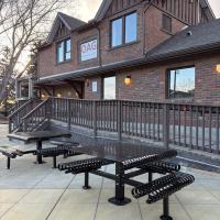 Downtown improvements - new bench picnic seating in front of the Okotoks Art Gallery