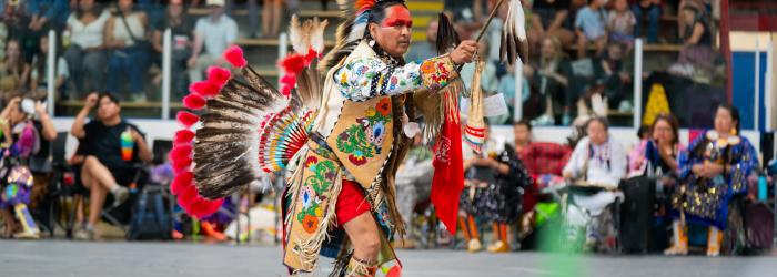 Indigenous dancer at 2025 Powwow