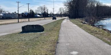 Rivers Edge Area - roadway and path