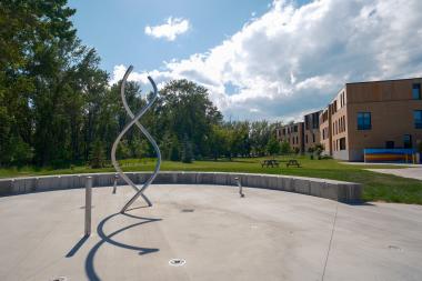 water feature in the arts and learning campus 