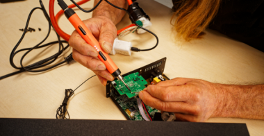 A close up of an electronic repair