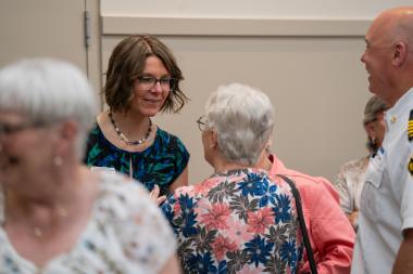 Mayor Thorn talking to older adults
